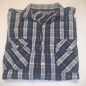 LUCKY BRAND Men's Button Up Dress‎ Shirt Long Sleeve Blue Plaid Size X-large